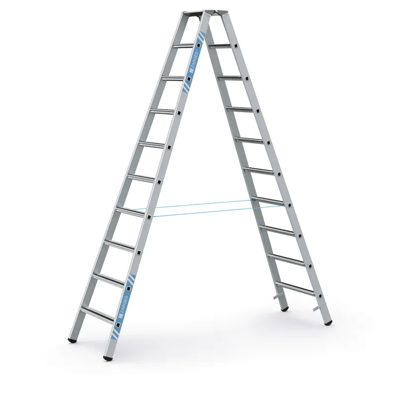 Versand Am Gleichen Tag ZARGES Gebördelte Stufen-Stehleiter Saferstep B - Aluminium eloxiert