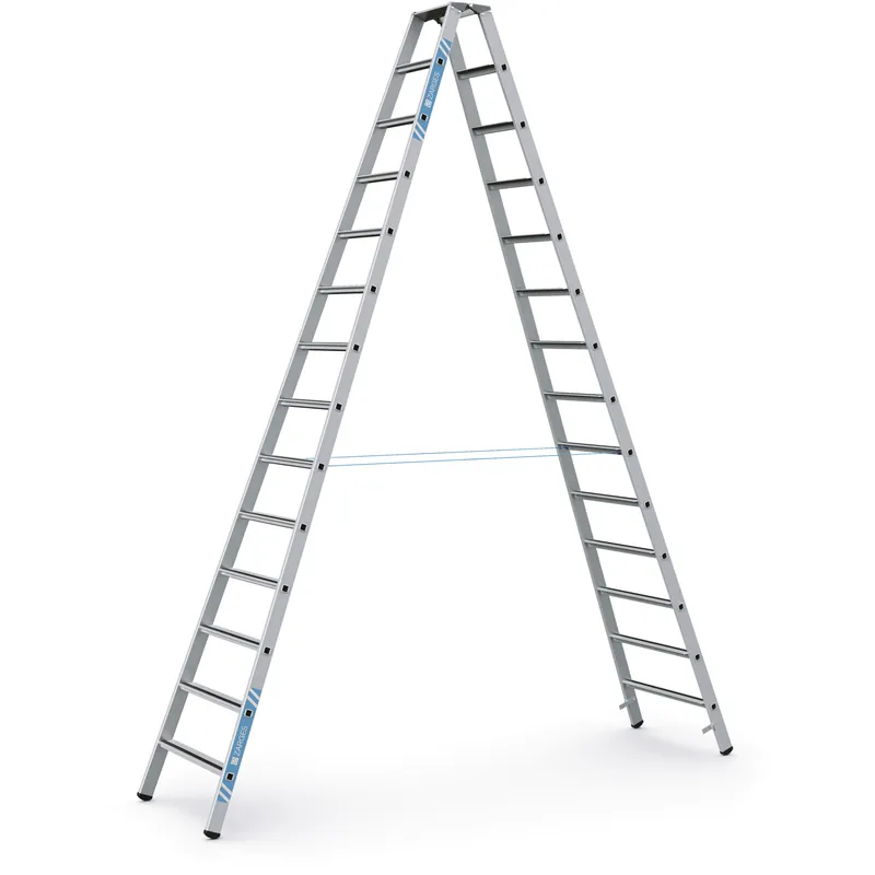 ZARGES Gebördelte Stufen-Stehleiter Saferstep B - Aluminium eloxiert Expressversand