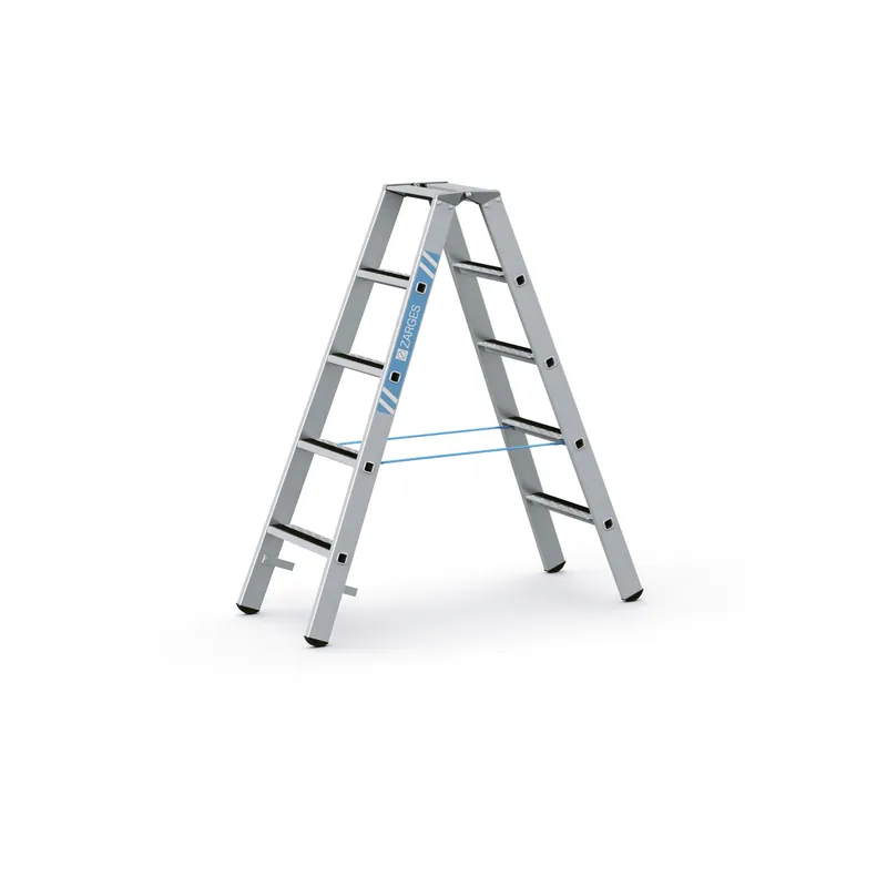 ZARGES Gebördelte Stufen-Stehleiter R13step B - Aluminium eloxiert Neu