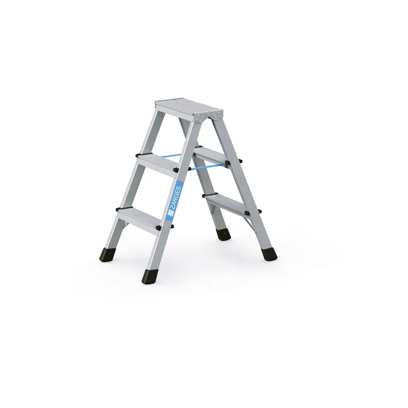 Zertifiziert ZARGES Genietete Stufen-Stehleiter XLstep B - Aluminium eloxiert
