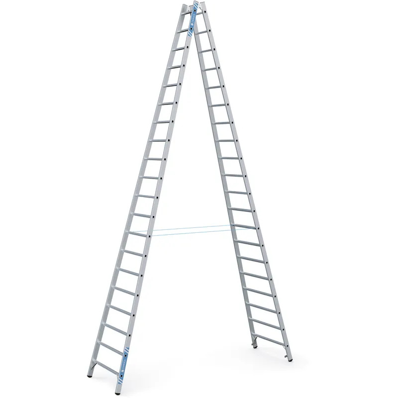 Markenware ZARGES Gebördelte Sprossen-Stehleiter Coni B - Aluminium natur