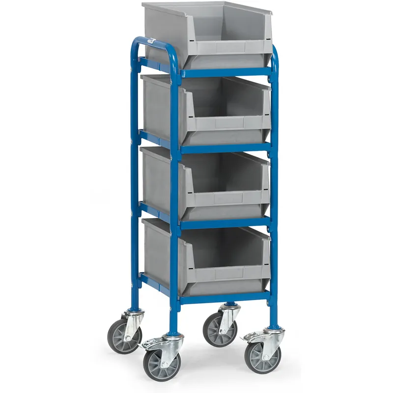 Direktkauf fetra Beistellwagen pulverbeschichtet blau/RAL 5007 mit Böden Ladefläche 320 x 470 mm