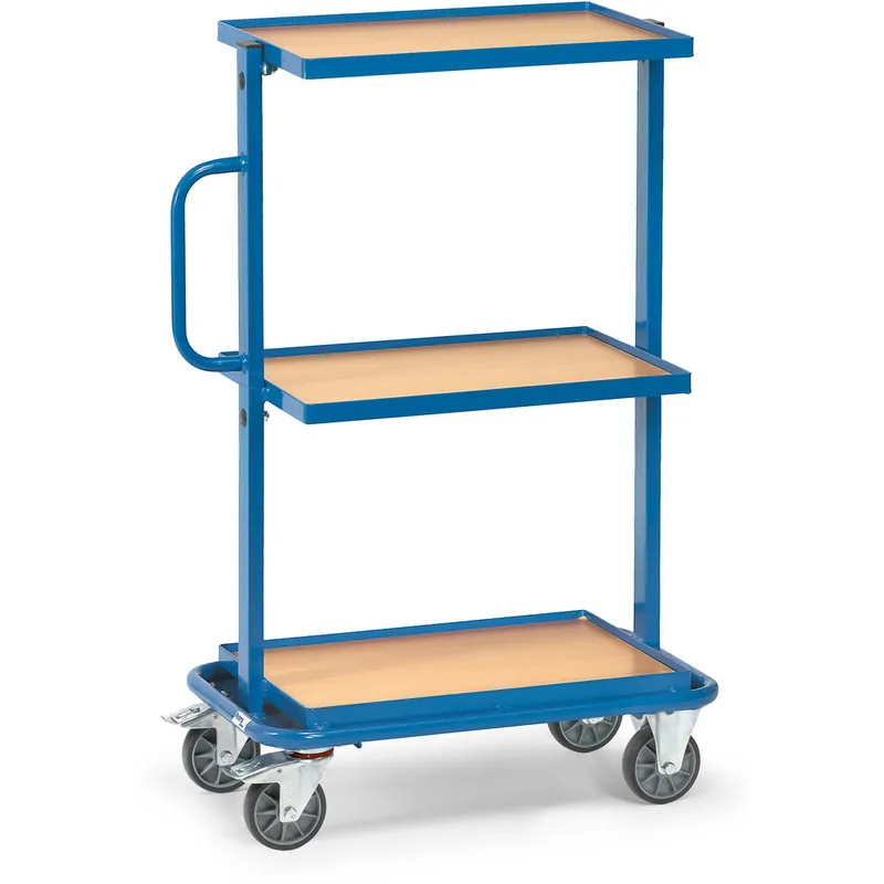 fetra Beistellwagen mit Etagen brillantblau, RAL 5007 Highlight