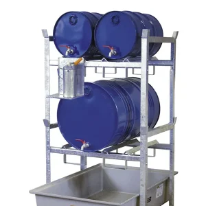 CEMO Fassregal Typ 400 mit GFK-Auffangwanne 220 Liter Geprüft
