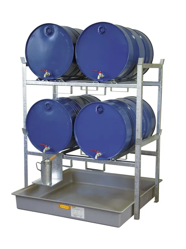 Markenware CEMO Fassregal Typ 800 mit GFK-Auffangwanne 220l