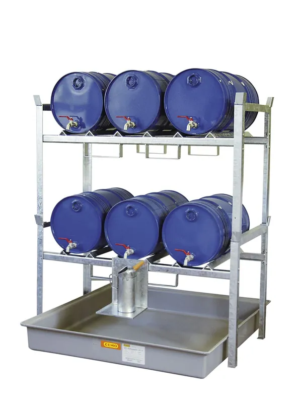 Beliebt CEMO Fassregal Typ 800 mit GFK-Auffangwanne 220l