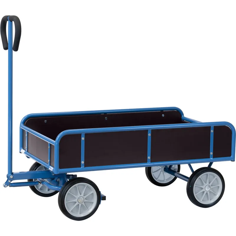 fetra Handwagen 2-Achser pulverbeschichtet blau/RAL mit 4 Wänden Mega-Angebot