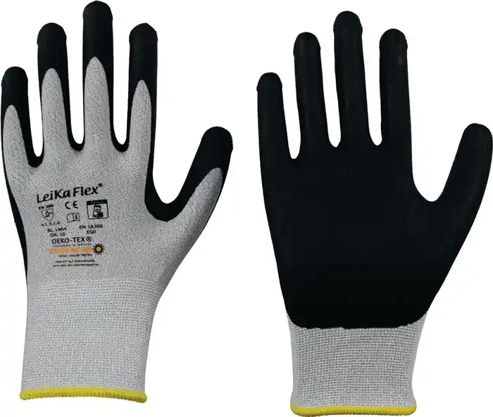 Handschuhe LeikaFlex® Touch 1464 Gr.9 grau/schwarz EN 388 PSA II 12 VE: 12 Paare Highlight
