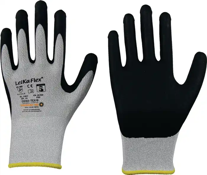 Handschuhe LeikaFlex® Touch 1464 Gr.10 grau/schwarz EN 388 PSA II 12 VE: 12 Paare Top-Preis