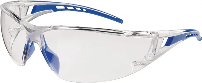 Neue Kollektion Schutzbrille Falcon 2 EN 166 Bügel blau,Scheibe klar PC