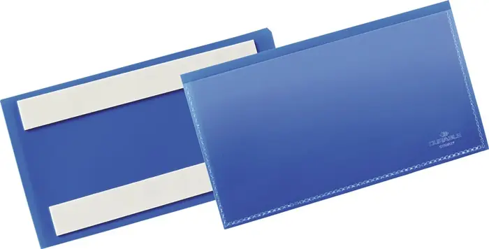 Etikettentasche B150xH67mm blau selbstkl.50St./Pack DURABLE Preiswert