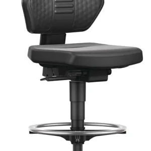 Sonderangebot Arbeitsdrehstuhl Air Flow Rl.+Fußring Kunstlederpolster schwarz