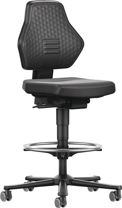 Sonderangebot Arbeitsdrehstuhl Air Flow Rl.+Fußring Kunstlederpolster schwarz