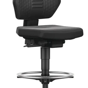 Billig Arbeitsdrehstuhl Air Flow Rl.+Fußring Supertec-Gewebe schwarz