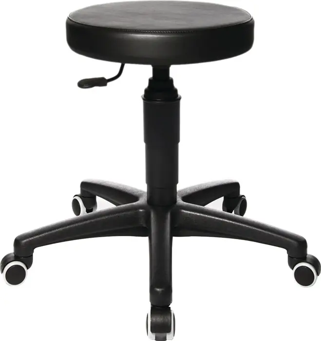 Markenprodukt Drehhocker Tec 70 m.Rl.Kunstlederpolster schwarz Sitz-H.390-520mm TOPSTAR