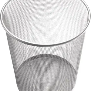 Neu Papierkorb 15l H280xØ267mm m.Lochdekor STA silber HELIT