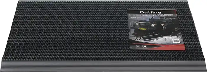 Fußmatte Alu-Anlaufkante schwarz/schwarz PP/Alu L500xB800xS22mm Preisknaller