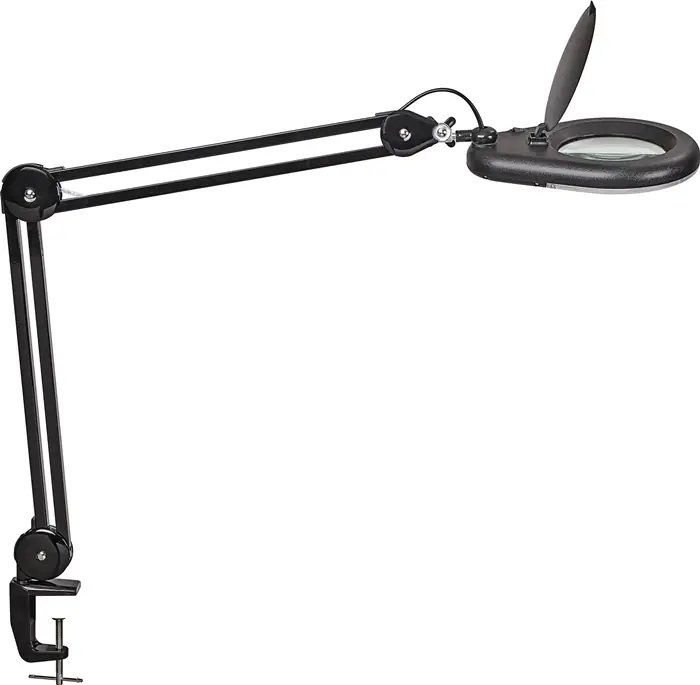 LED-Lupenleuchte Glaslinse 127mm 5Zoll Tischklemme schwarz Abdeckung,runder Kopf Beliebt