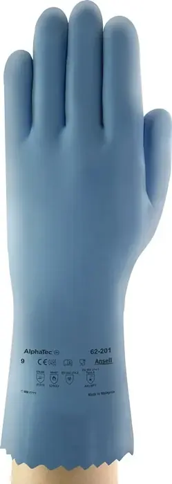 Chemiehandschuh AlphaTec® 62-201 Gr.9 blau EN 388,EN 374,EN 407 PSA III ANSELL VE: 12 Paare Sofort Bestellen