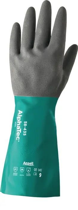 Angebot Chemiehandschuh AlphaTec 58-435 Gr.10 grün/grau EN 388,EN 374,EN 1149 Kat.III VE: 12 Paare