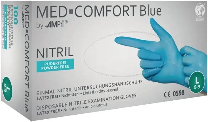 Einw.-Handsch.Med Comfort Blue Gr.XL blau Nitril PSA III 100 St./Box Expressversand