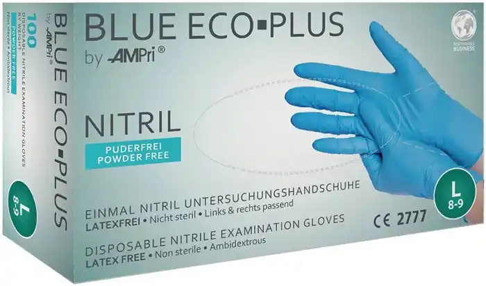 Preisreduziert Einw.-Handsch.Blue Eco Plus Gr.XL blau Nitril 100 St./Box