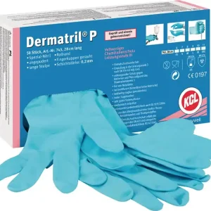 Schnäppchen Einw.-Handsch.Dermatril P 743 Gr.9 blau Nitril 50 St./Box