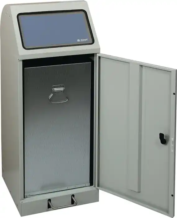 Wertstoffsammler 70l H1000xB400xT380mm lichtgrau verz. Einsatz,Trethebel STUMPF Markenware