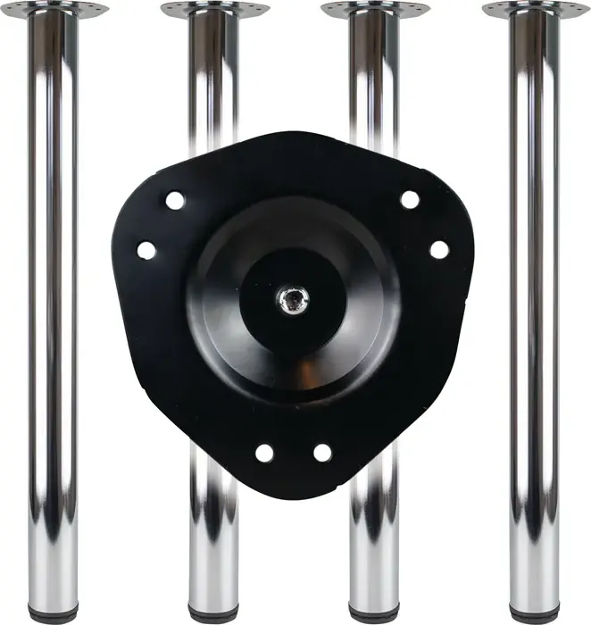 Zertifiziert Tischbein-Set schwarz 60mm H.710mm Platten-Befestigung BMB