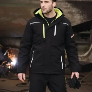 Finale Aktion Softshell-Berufsparka Terrax Workwear Gr.M schwarz/limette TERRAX