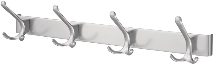 Aktuell Huthakenleiste 0822-0824 4 Hak.A.96mm LM silberf.elox.H.102mm HERMETA