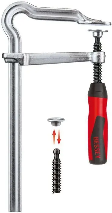 Ausverkauf Ganzstahlschraubzwinge OMEGA Spann-W.200mm A.100mm 2-K-Griff BESSEY