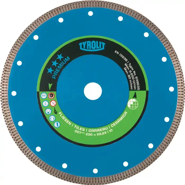 Neue Ware Diamanttrennscheibe Premium D.230mm Bohr.22,23mm Fliesen