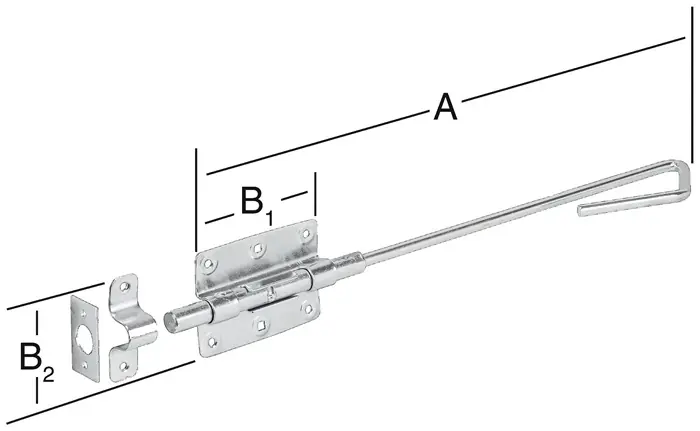 Preis Gesenkt Bolzen-Stangenriegel STA blau verz.L.400mm B.100mm Bolzen-Ø 16mm VORMANN