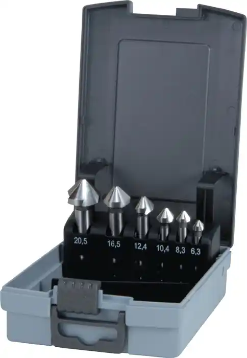 Kracherpreis Kegelsenkersatz DIN 335C 90Grad 6,3-20,5mm HSS 6-tlg.Ku.-Kass.RUKO