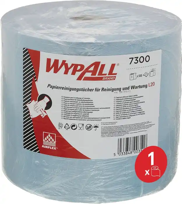 Wischtuch WYPALL L20 7300 L.ca.380 mmxB.ca.235mm blau 500 Tü./Rl. Solange Der Vorrat Reicht