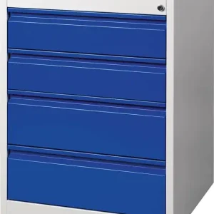 Schubladenschrank BK 600 H800xB600xT600mm grau/blau 4 Schubl.Einfachauszug Mega-Angebot