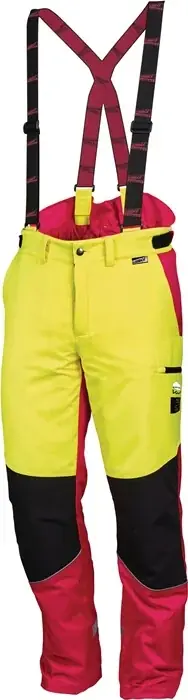 Bestpreis Forstschutzhose Komfort Gr.48 neongelb/rot