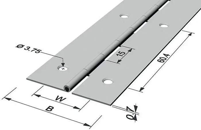 Stangenscharnier B.offen 32mm S.0,7mm 35000mm Fe vern.PG Nur Heute