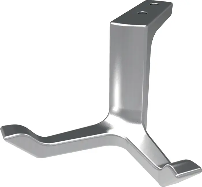 Decken-Mantelhaken 0200 zweifach A.87mm Alu.silberf.elox.H.49mm HERMETA Neuheit