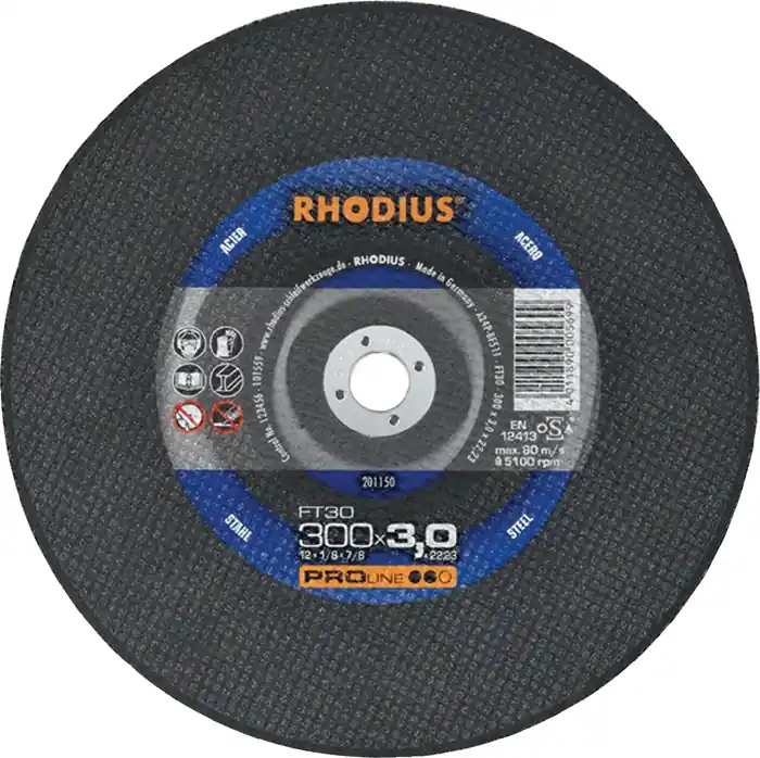Trennscheibe FT30 D350x4mm ger.STA Bohr.20mm RHODIUS VE: 10 Stück Preisreduziert