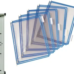 Wandhalter 10 Sichttafeln blau m.Drahtrahmen,ku.-ummantelt f.DIN A4 TARIFOLD Bestpreis