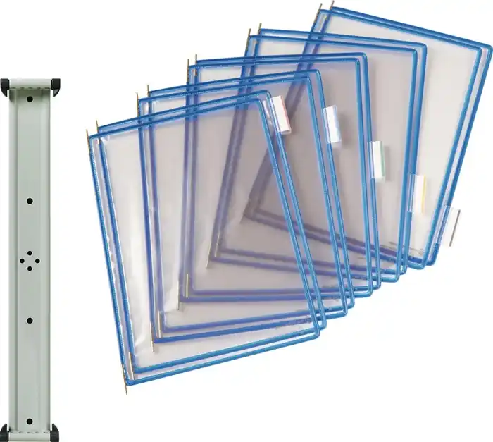 Wandhalter 10 Sichttafeln blau m.Drahtrahmen,ku.-ummantelt f.DIN A4 TARIFOLD Bestpreis