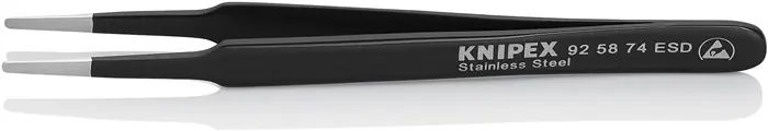 Präzisionspinzette L.120mm ger.rd.Spitzen-B.2mm rostfr.antimagn.elektr.ableitend Sichere Zahlung