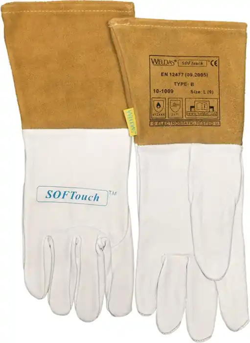 Begrenztes Angebot Schweißerhandschuhe Gr.M (8,5) natur/orange 5 PA VE: 5 Paare