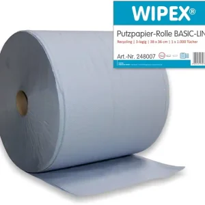 Schneller Versand Putztuch Basic-Line L.ca.360 mmxB.ca.380mm blau 3-lagig 1 Rolle/ VE WIPEX
