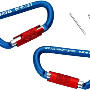 Materialkarabiner L.81mm m.Schraubverschluss blau besch.KNIPEX Highlight