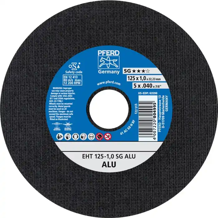 Begrenztes Angebot Trennscheibe SG ALU D125x1mm ger.Alu.Bohr.22,23mm PFERD VE: 25 Stück