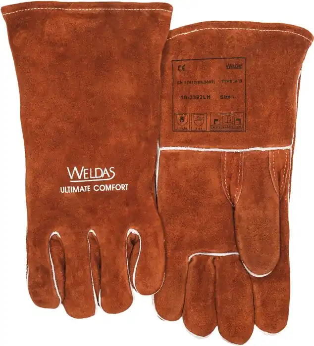 Schweißerhandschuhe Gr.L (9) braun Rindspaltleder 5 PA VE: 5 Paare Echt