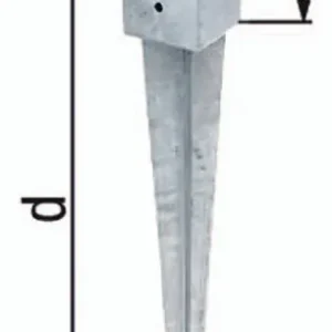 Neue Ware Einschlag-Bodenhülse a71xb71xc150xd750mm STA roh TZN GAH
